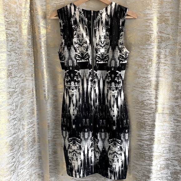 H&M Black & White Bodycon Stretch Shift Dress With Studs Size S - Picture 6 of 13